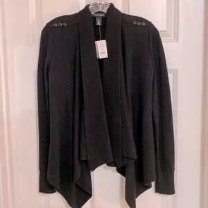 NWT! WHBM CARDIGAN. BLACK. SZ M. CAN BE WORN 2 WAYS. GORGEOUS!